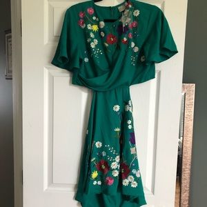 ASOS embroidered cut out dress - size 8 petite